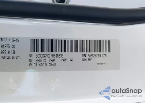 2015 Dodge Charger Se from USA, damaged, VIN 2C3CDXFG1FH848539